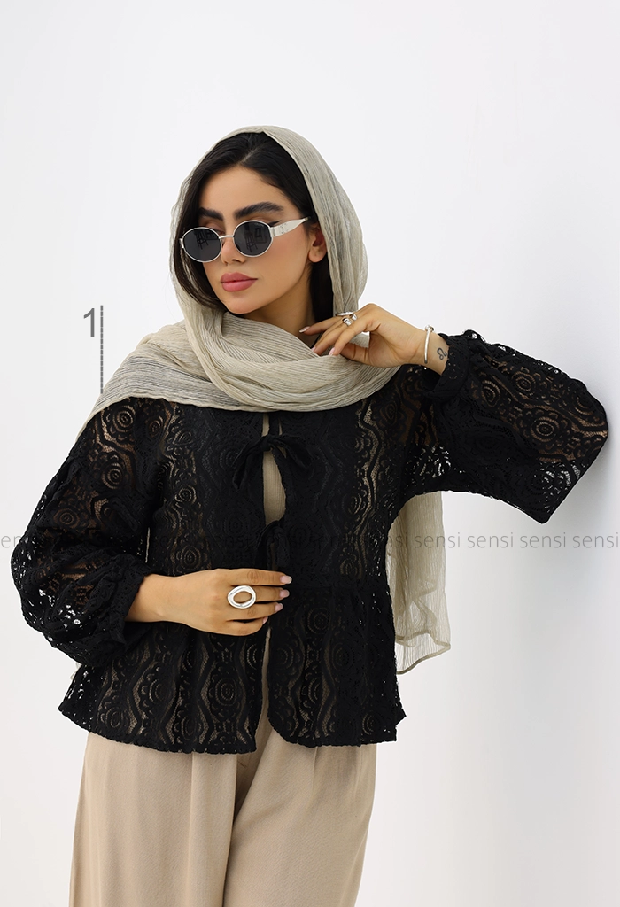 مانتو زنانه عروسکی گیپور کد1006095